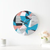 Memphis Pattern: Minimalistische Abstracte Trend Grote Klok (Huis)