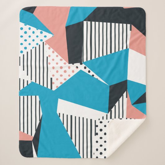 Memphis Pattern: Minimalistische Abstracte Trend Sherpa Deken (Voorkant)