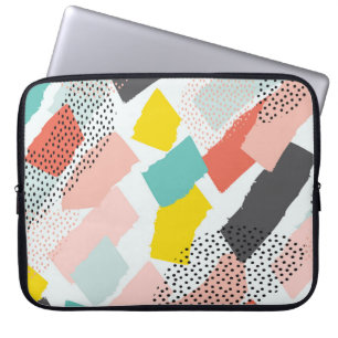 Memphis-penseelstreken: patroon. laptop sleeve