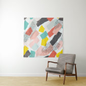 Memphis-penseelstreken:  patroon. wandkleed (In situ)