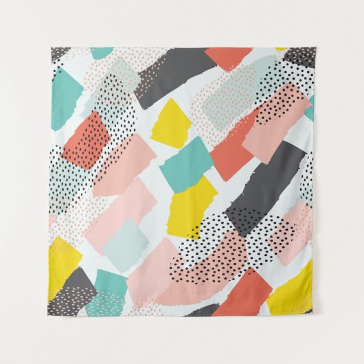 Memphis-penseelstreken:  patroon. wandkleed (Voorkant)