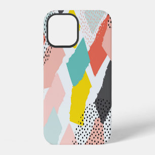 Memphis penseelstreken: vintage patroon. iPhone 12 hoesje