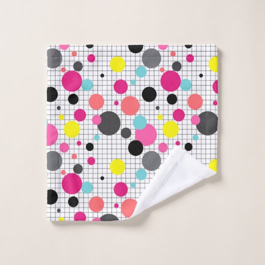Memphis polka dots bad handdoek (Wasdoekje)
