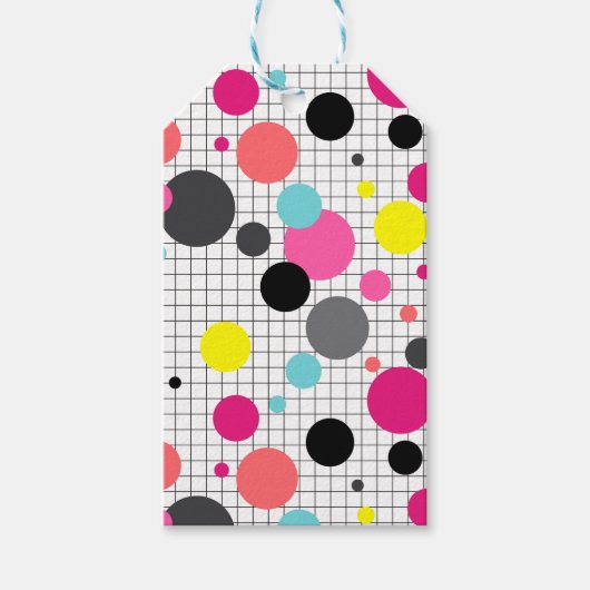 Memphis polka dots cadeaulabel (Voorkant)