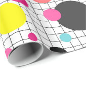 Memphis polka dots cadeaupapier (Rol Hoek)