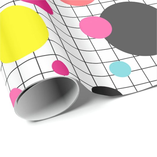 Memphis polka dots cadeaupapier (Rol Hoek)
