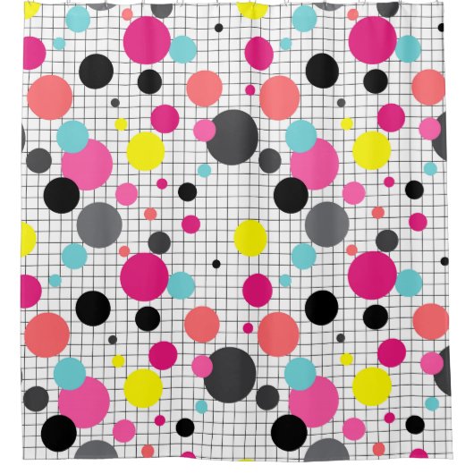 Memphis polka dots douchegordijn (Voorkant)