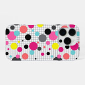 Memphis polka dots iPhone hoesje (Achterkant horizontaal)