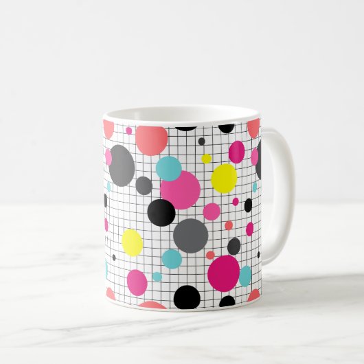 Memphis polka dots koffiemok (Voorkant rechts)