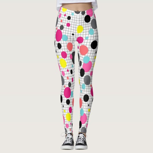 Memphis polka dots leggings (Voorkant)