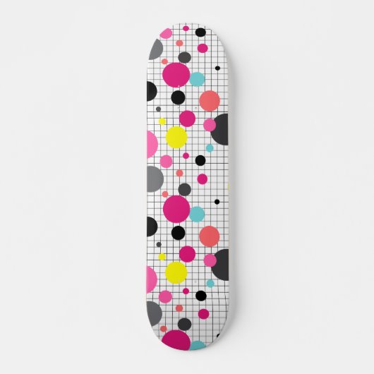 Memphis polka dots persoonlijk skateboard (Voorkant)