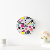 Memphis polka dots ronde klok (Huis)