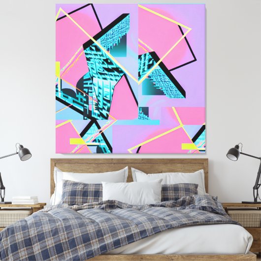 Memphis Pong Exchange Canvas Afdruk (Insitu (Slaapkamer))