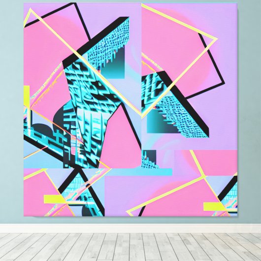 Memphis Pong Exchange Canvas Afdruk (Insitu (Houten vloer))