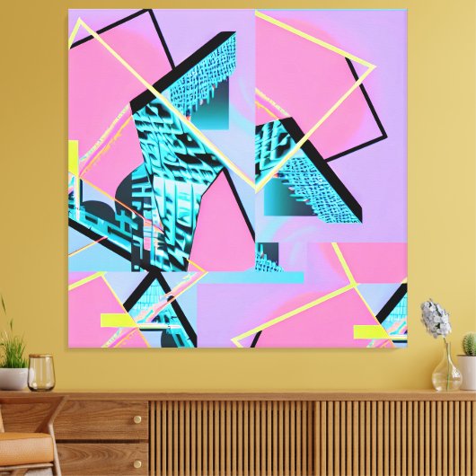 Memphis Pong Exchange Canvas Afdruk (Insitu (Woonkamer))