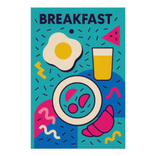 Memphis Pop: BREAKFAST Perfect Poster