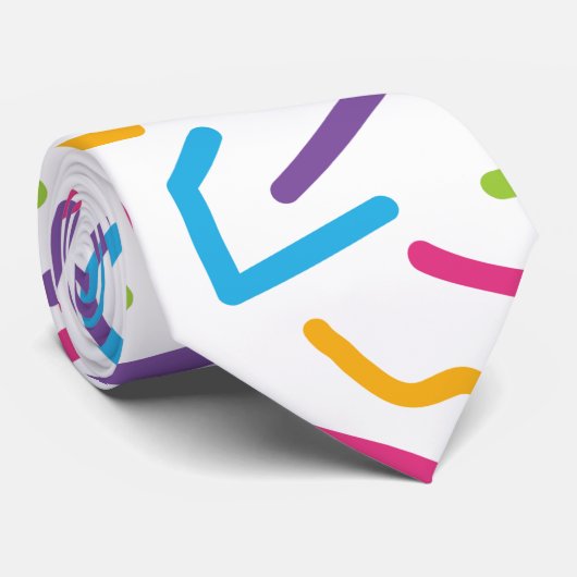 Memphis Retro kleurrijke Abstracte stijl Stropdas (Opgerold)