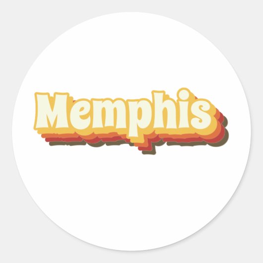 Memphis Retro  tekst Ronde Sticker (Voorkant)