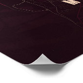 Memphis Ruby Kaart Afdruk Tennessee Poster Muurkun (Hoek)