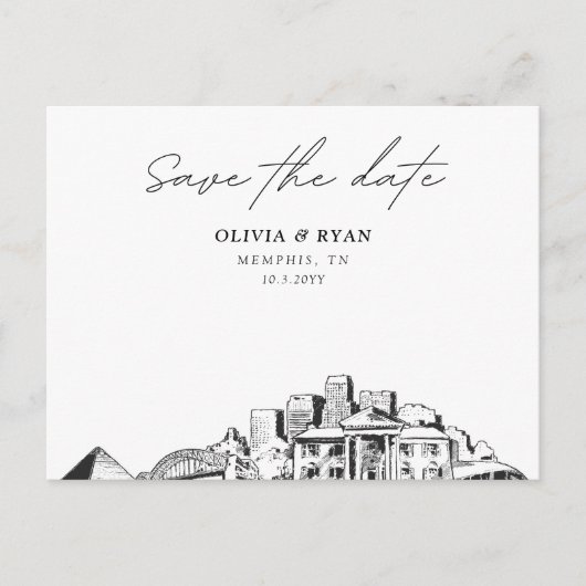 Memphis Save the Date Briefkaart Elegante bruiloft (Voorkant)
