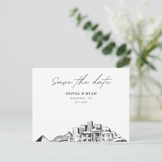 Memphis Save the Date Briefkaart Elegante bruiloft (Staand voorkant)