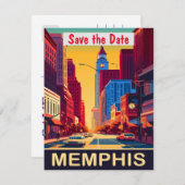 Memphis Save the Date, vintage ansichtkaart Save The Date (Voorkant / Achterkant)