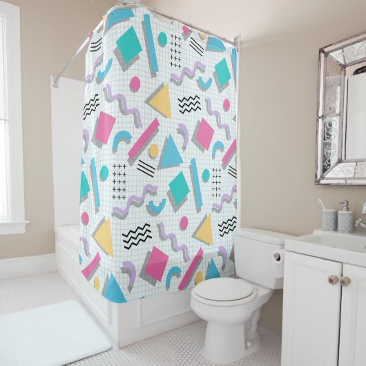 Memphis Shapes Douchegordijn (In situ)