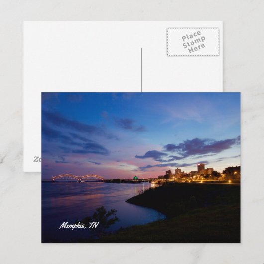 Memphis Skyline Briefkaart (Voorkant / Achterkant)