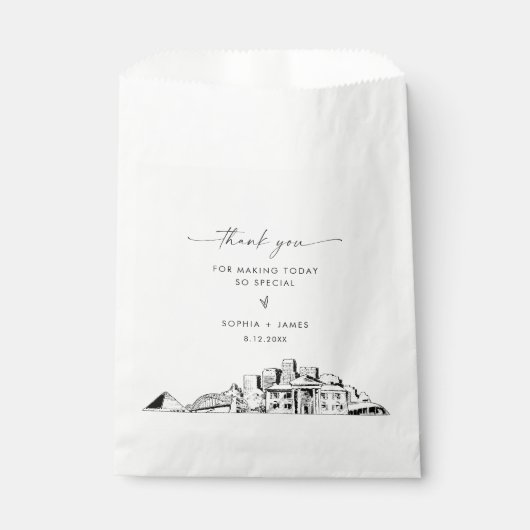 Memphis Skyline bruiloft dank u gunsttassen Bedankzakje (Voorkant)