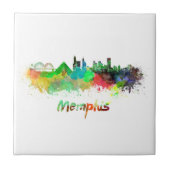 Memphis skyline in watercolor tegeltje (Voorkant)