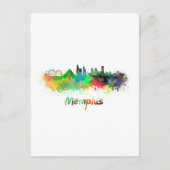 Memphis skyline in waterverf briefkaart (Voorkant)