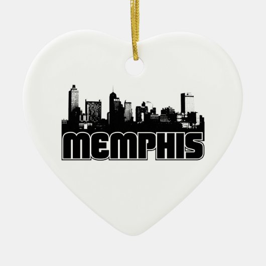 Memphis Skyline Keramisch Ornament (Voorkant)