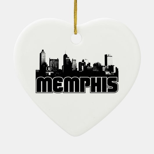 Memphis Skyline Keramisch Ornament (Achterkant)