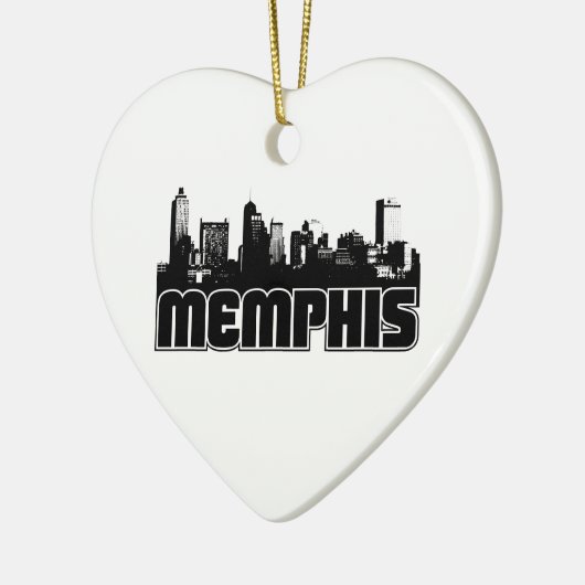 Memphis Skyline Keramisch Ornament (Links)