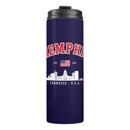 Memphis Skyline Modern Skyline City Thermosbeker (Voorkant)