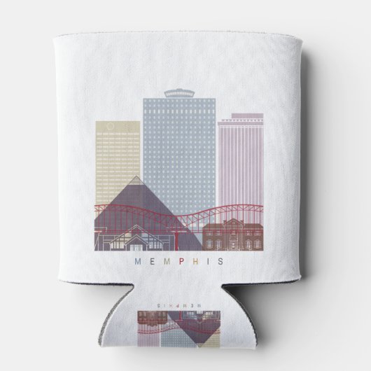 Memphis skyline poster blikjeskoeler (Achterkant)