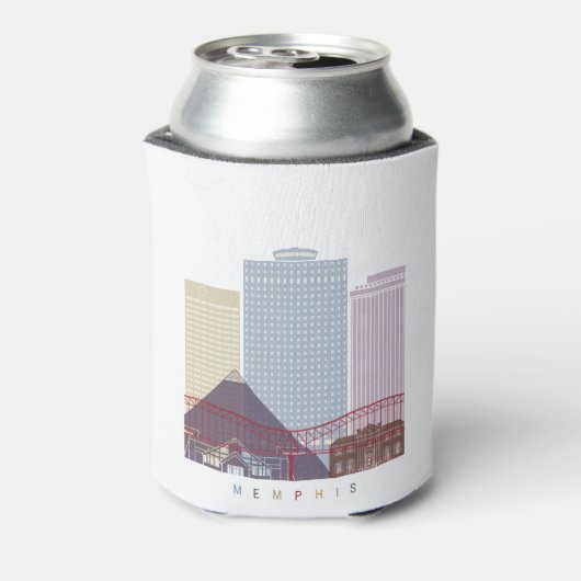 Memphis skyline poster blikjeskoeler (Blikje Achterkant)