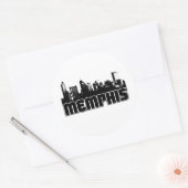 Memphis Skyline Ronde Sticker (Envelop)