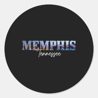 Memphis Skyline Tennessee Ronde Sticker