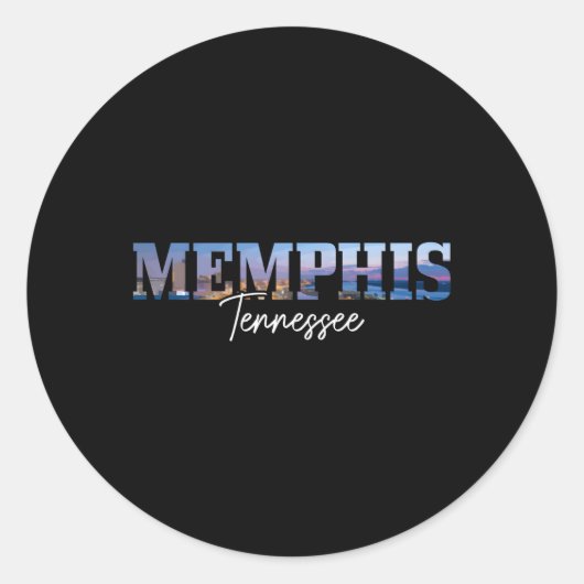 Memphis Skyline Tennessee Ronde Sticker (Voorkant)