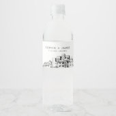 Memphis Skyline Wedding Waterfles Etiket (Voorkant)