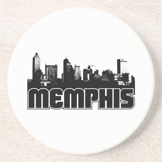 Memphis Skyline Zandsteen Onderzetter (Voorkant)