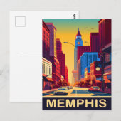Memphis, Stadsstraten, Reizen Briefkaart (Voorkant / Achterkant)