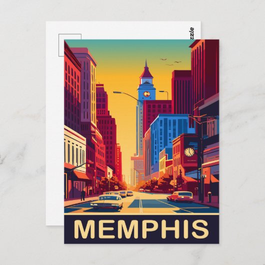 Memphis, Stadsstraten, Reizen Briefkaart (Voorkant / Achterkant)