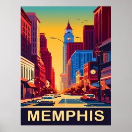 Memphis, Stadsstraten, Reizen Poster