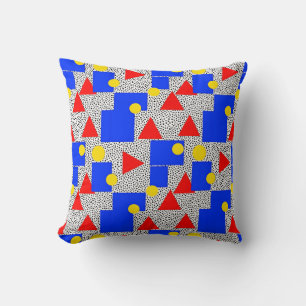 Memphis stijl geometrisch vet primaire kleur abstr kussen