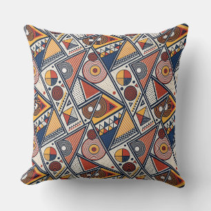 Memphis stijl geometrische vormen en lijnenpatroon kussen