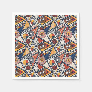 Memphis stijl geometrische vormen en lijnenpatroon servet
