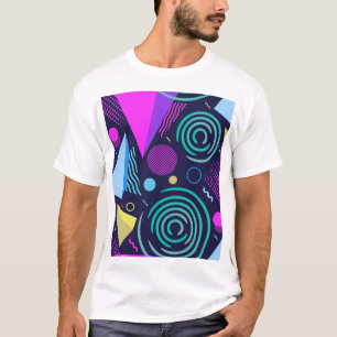 Memphis stijl geometrische vormen t-shirt