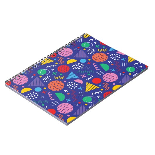 Memphis stijl patroon notitieboek (Linkerzijde)